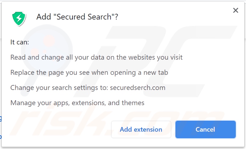 Secured Search Browserentführer bittet um Genehmigungen
