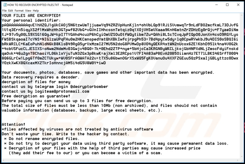 coronavirus ransomware text note (HOW TO RECOVER ENCRYPTED FILES.TXT)