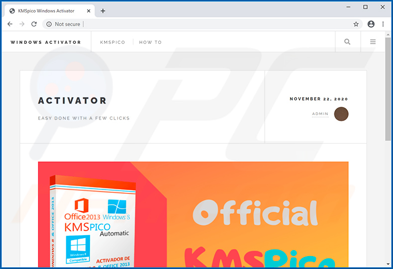 Die Webseite fördert KMSPico, der Buer Loader und AsyncRAT in das System injiziert
