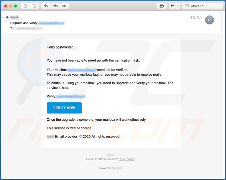 Spam-E-Mail fördert die general.farhat.ca Phishing Webseite