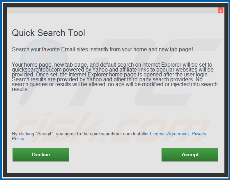 Offizielles Quick Search Tool Browserentführer Installations-Setup