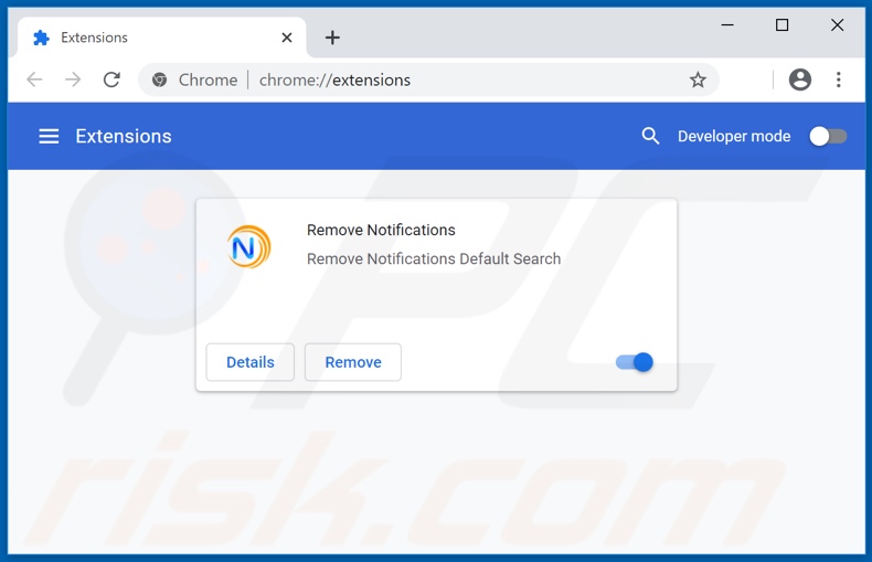 Removing removenotifications.com related Google Chrome extensions