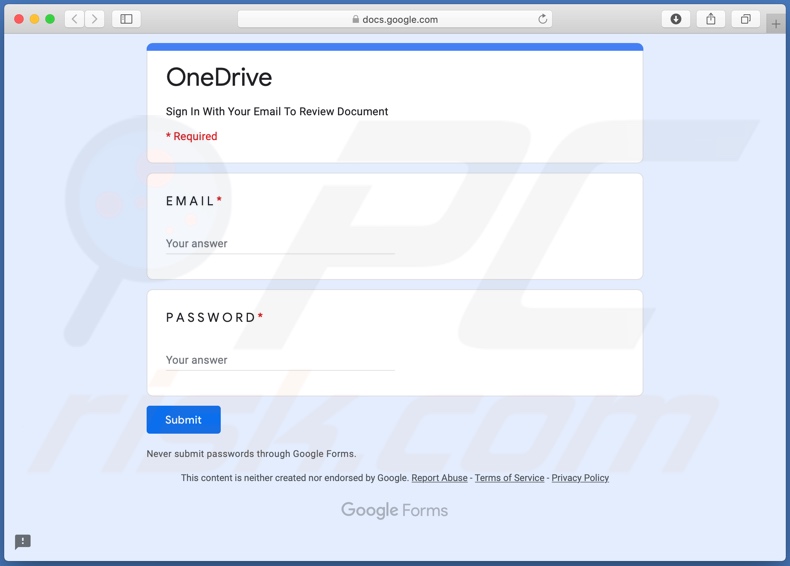OneDrive E-Mail Betrug falsche Seite stiehlt Kontoanmeldedaten