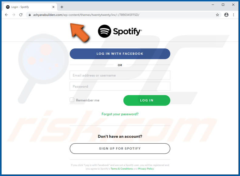 Spotify E-Mail-Betrug Spotifiy Webseite