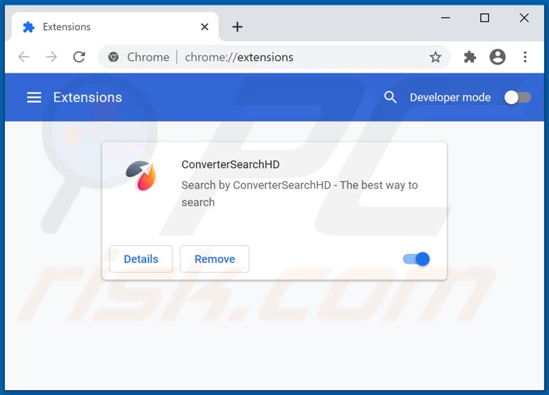 Removing convertersearchhd.com related Google Chrome extensions