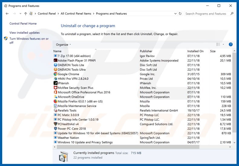 convertersearchhd.com browser hijacker uninstall via Control Panel