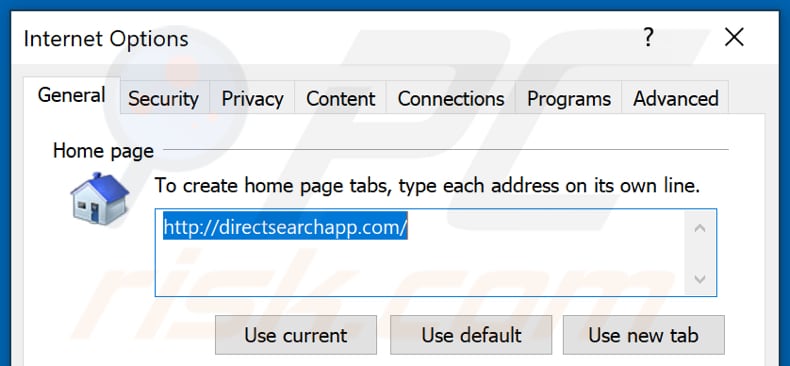 directsearchapp.com von der Internet Explorer Startseite entfernen