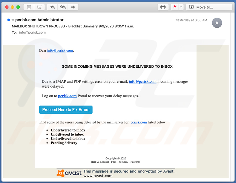 Email Credentials Phishing Spam-E-Mail (2020-09-10)