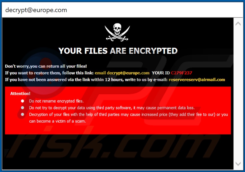 Eur decrypt instructions (pop-up)