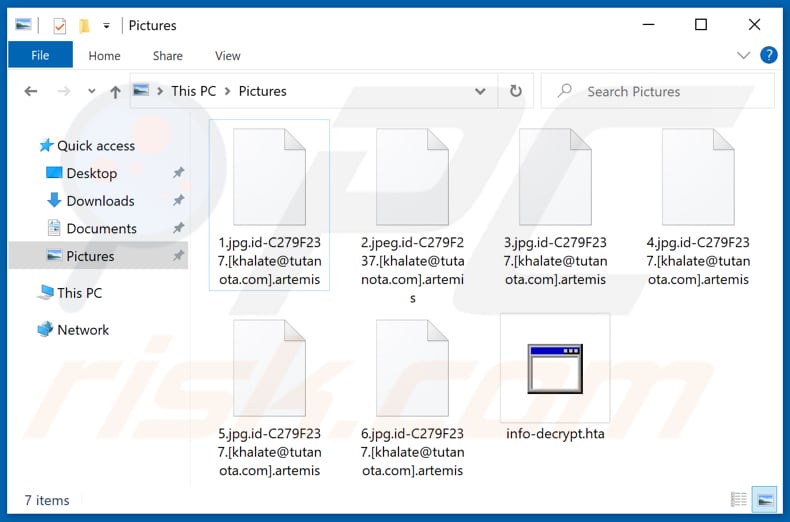 Von Artemis Ransomware verschlüsselte Dateien (.artemis Erweiterung)