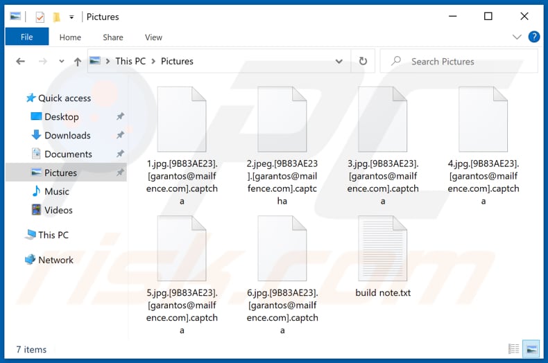 Files encrypted by Captcha Ransomware ransomware (.captcha extension)