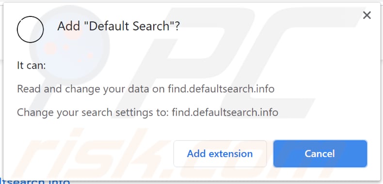 default search browser hijacker notification