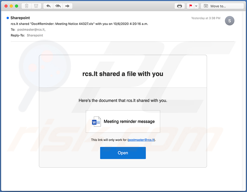 Email Credentials Phishing-E-Mail (2020-10-07)
