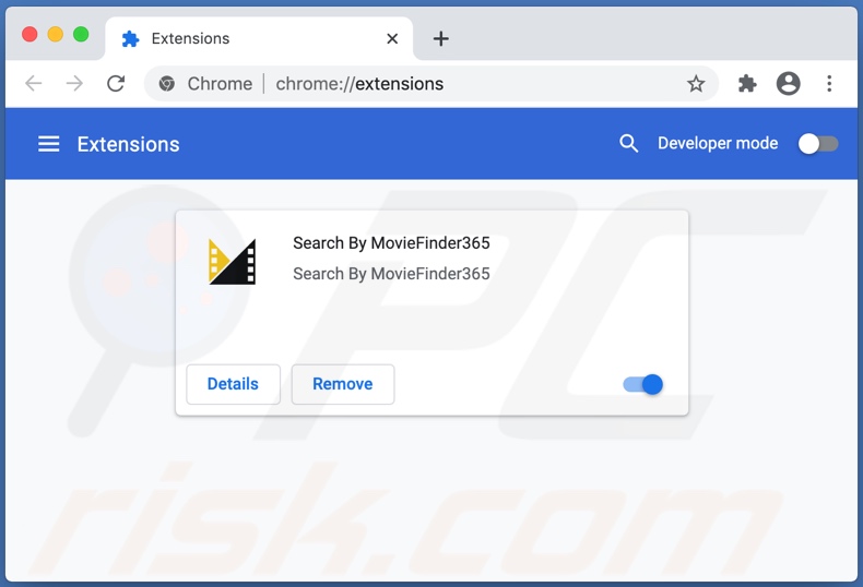 MovieFinder365 Browserentführer auf Chrome installiert