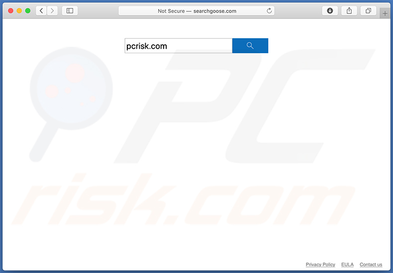 searchgoose.com browser hijacker on a Mac computer
