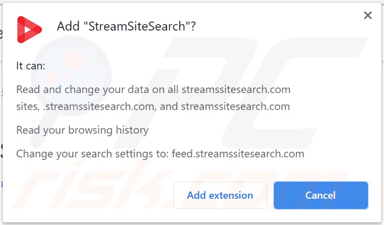 StreamSiteSearch Browserentführer bittet um Berechtigung