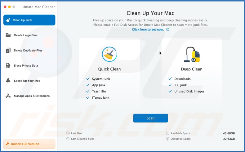 Umate Mac Cleaner unwanted application