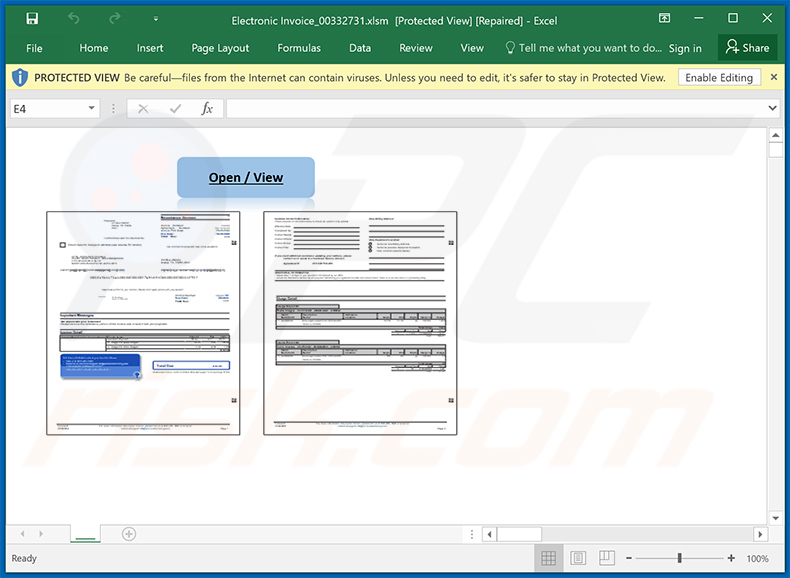 Bösartiges MS Excel-Dokument wird zur Verbreitung von Dridex-Malware verwendet