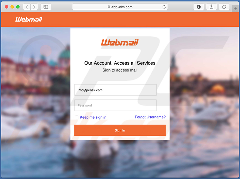 Phishing Webseite (abb-nks.com) gefördert durch mail-quota benannte Spam-E-Mail