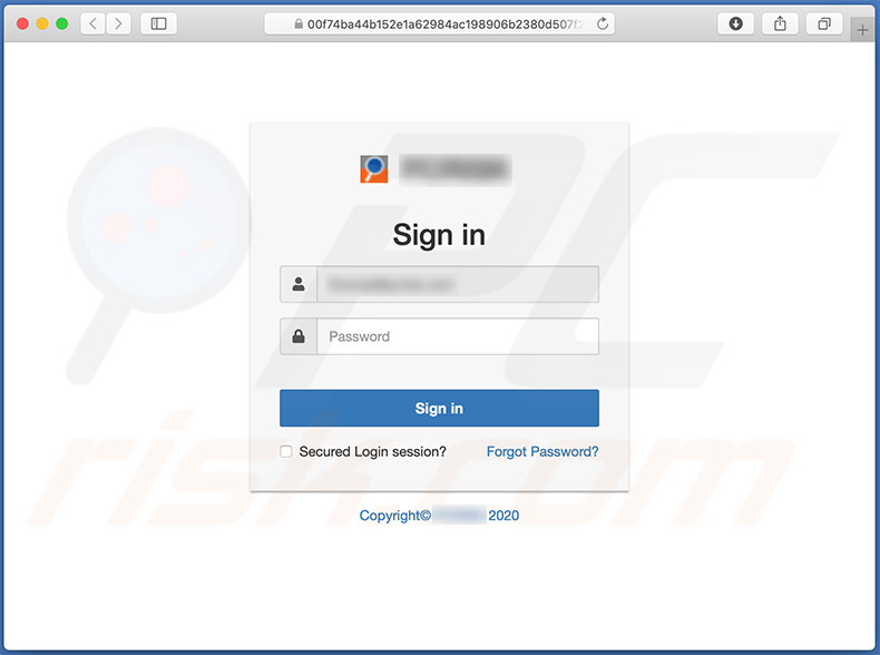 Phishing Webseite gefördert durch mail quota benannte Spam-E-Mails