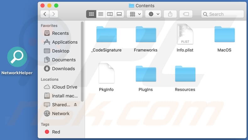 networkhelper adware contents folders