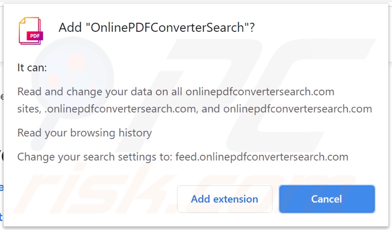 OnlinePDFConverterSearch Browserentführer bittet um Genehmigungen