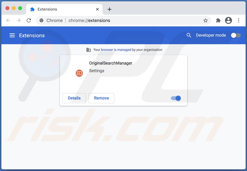 originalsearchmanager browser hijacker chrome extension