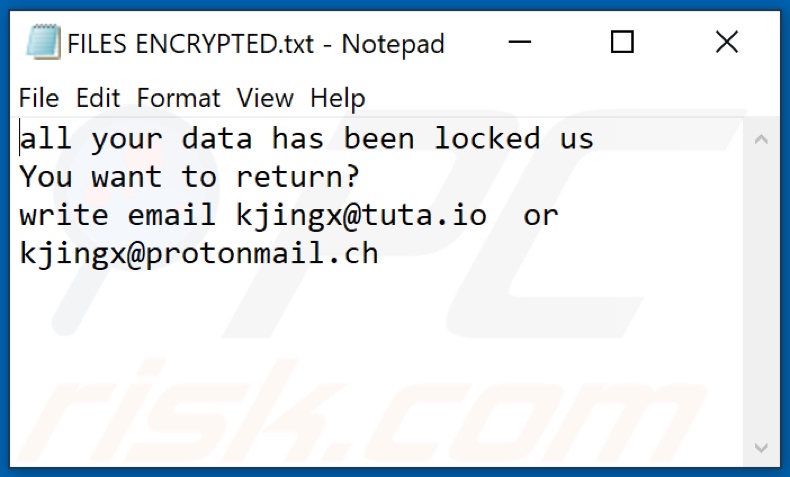 SUKA ransomware text file (FILES ENCRYPTED.txt)