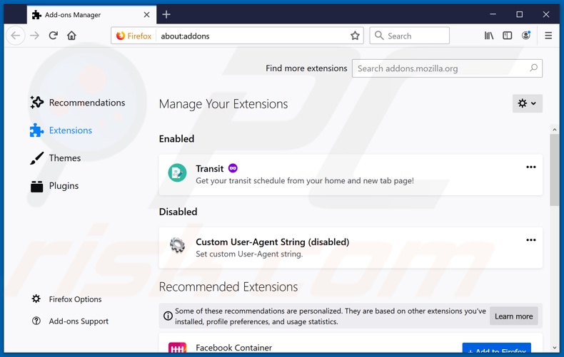 Removing Valerie ads from Mozilla Firefox step 2