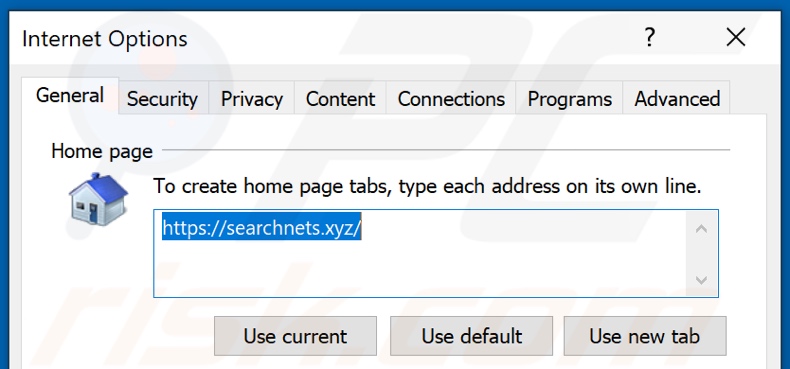 searchnets.xyz von der Internet Explorer Startseite entfernen