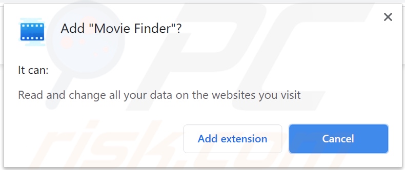 Movie Finder Adware bittet um Genehmigungen