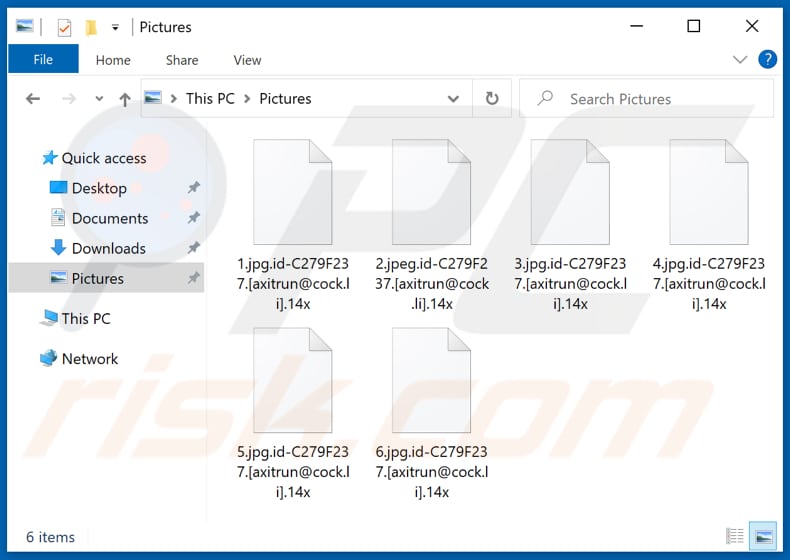 Durch 14x Ransomware verschlüsselte Dateien (.14x Erweiterung)