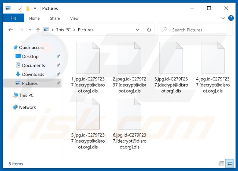 Von Dis Ransomware verschlüsselte Dateien (.dis Erweiterung)