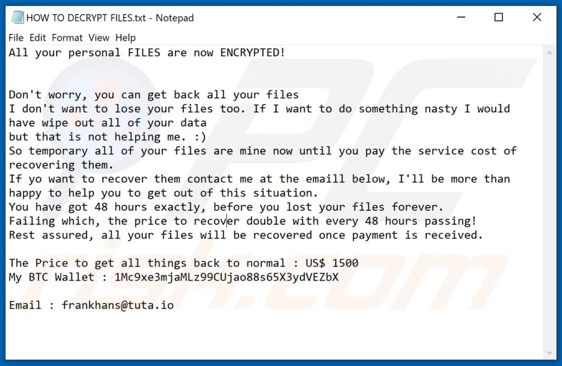 Locks Ransomware Textdatei (HOW TO DECRYPT FILES.txt)