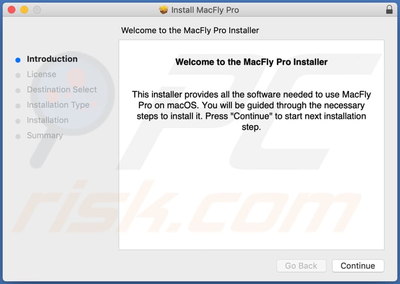 Installations-Setup der MacFly Pro PUA