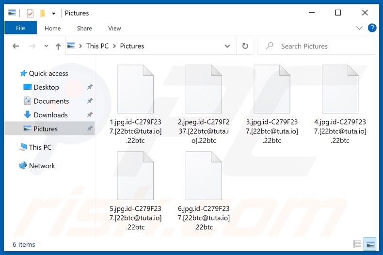 Von 22btc Ransomware verschlüsselte Dateien (.22btc Erweiterung)