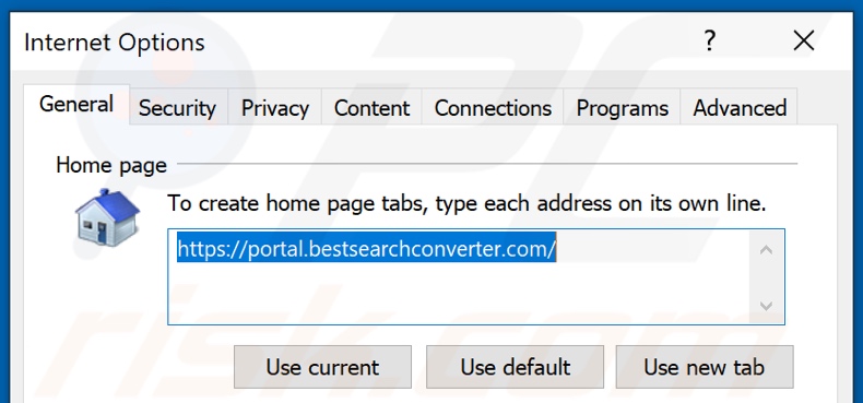  bestsearchconverter.com von der Internet Explorer Startseite entfernen