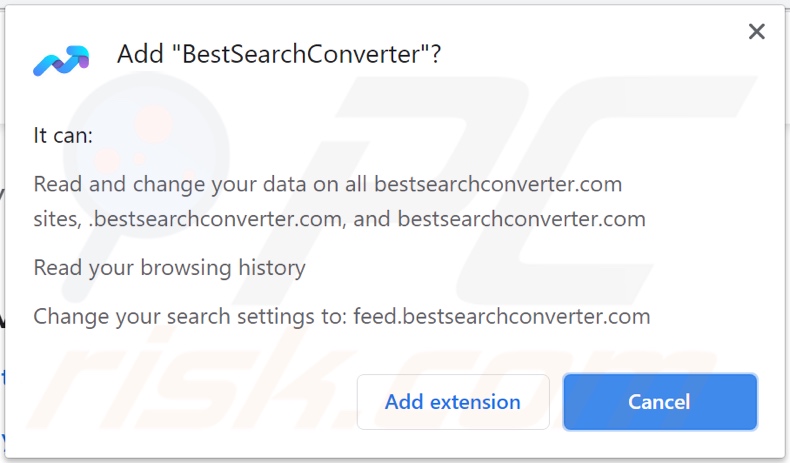 BestSearchConverter Browserentführer bittet um Genehmigungen