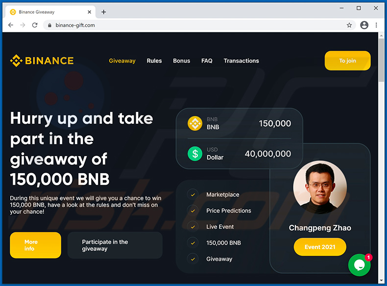 Binance Bitcoin Verlosungsbetrug