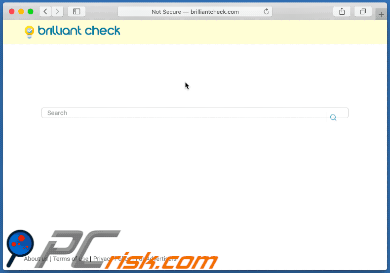 Aussehen des Brilliant Check Browserentführers (GIF)