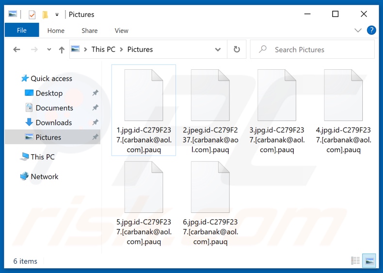 Von Pauq Ransomware verschlüsselte Dateien (.pauq Erweiterung)