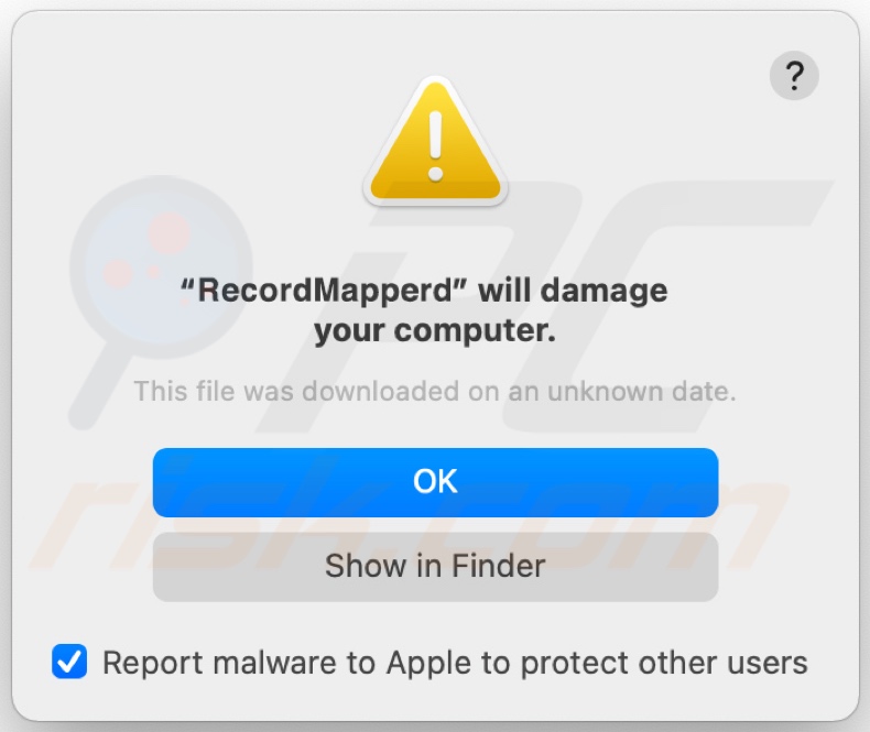 RecordMapper Adware Pop-up