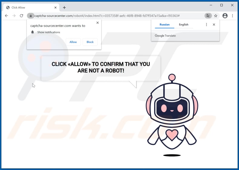 captcha-sourcecenter[.]com Pop-up Weiterleitungen