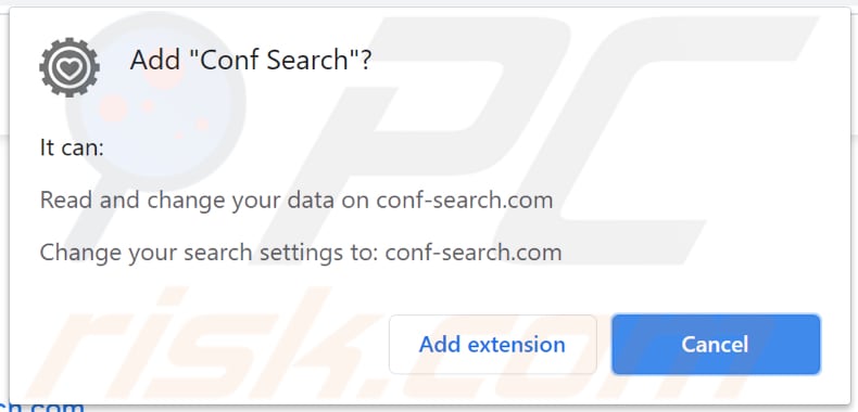 conf search Browserentführer-Benachrichtigung