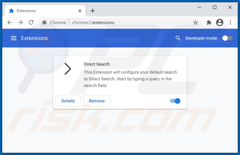 Mit search-direct.net verwandte Google Chrome Erweiterungen entfernen