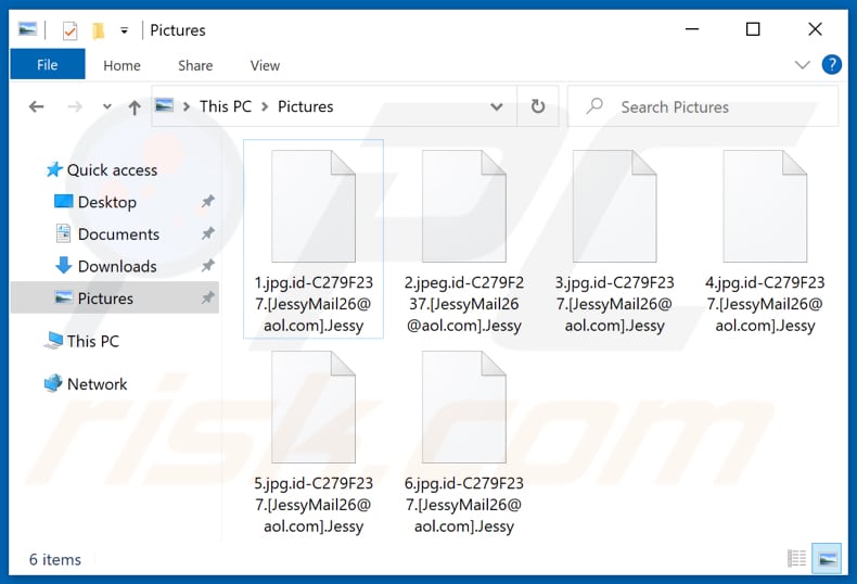 Von Jessy Ransomware verschlüsselte Dateien (.Jessy Erweiterung)