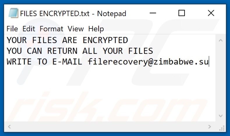 LAO Ransomware Textdatei (FILES ENCRYPTED.txt)