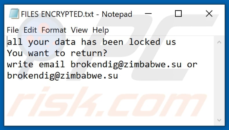 Pirat Ransomware Textdatei (FILES ENCRYPTED.txt)