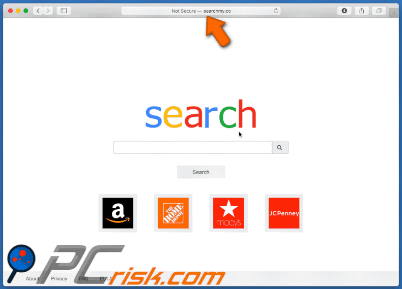 searchmy.co leitet (über flip-search.com) auf opti-page.com weiter (GIF)