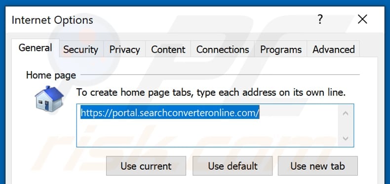 searchconverteronline.com von der Internet Explorer Startseite entfernen